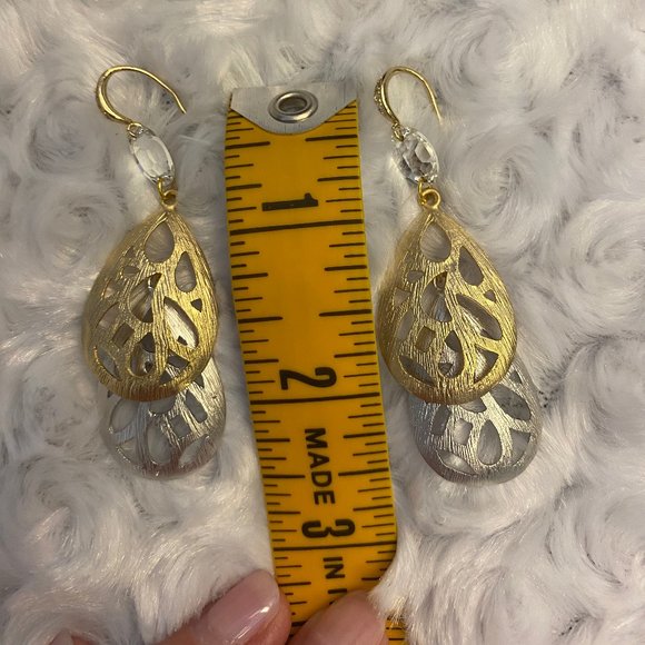 Theia Double Tiered Teardrop Earrings - Picture 4 of 4